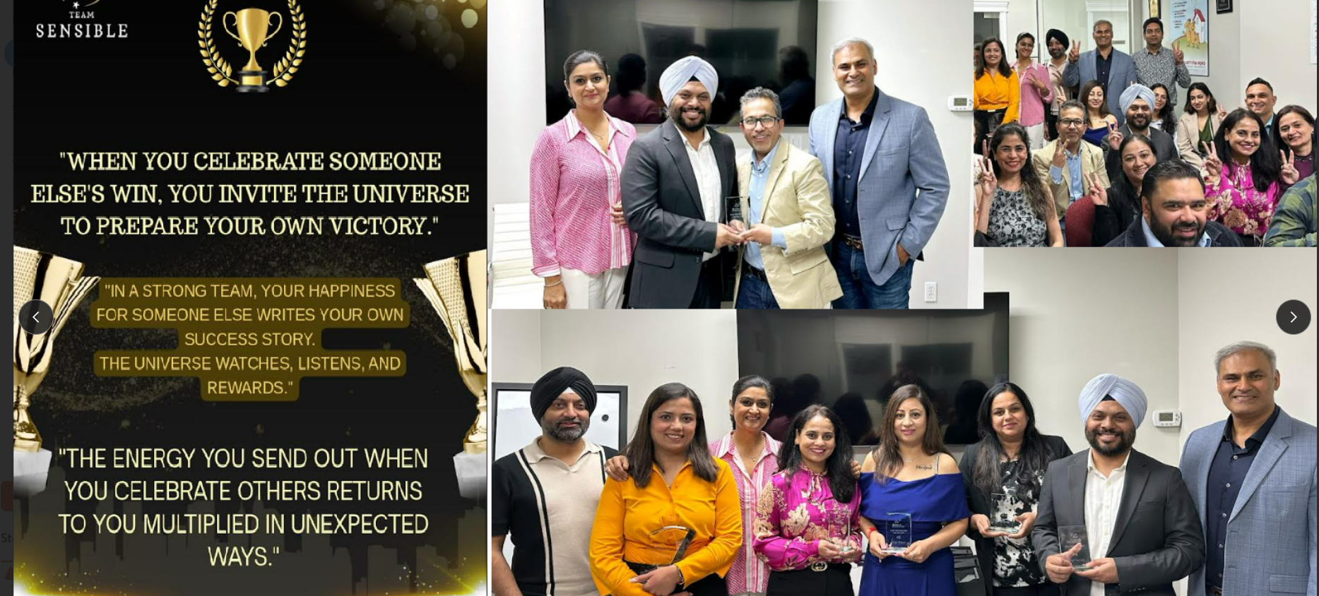 Team Sensible award celebration recognizing Dr Sahej Karwar as a Top Producer for 2025